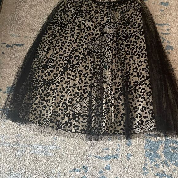 RED Valentino Black and White Leopard Pattern skirt - Picture 3 of 8